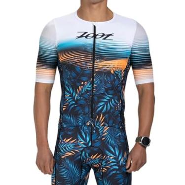 Imagem de Zoot Camiseta masculina LTD Tri Aero, manga curta, triatlo, corrida, com proteção solar FPS e bolsos, Club Aloha, G