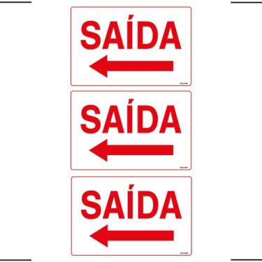 Imagem de Combo 3 Placas De Sinalização Saída Com Seta Para Esquerda 30x20 Ekomunike - S-212 F9e