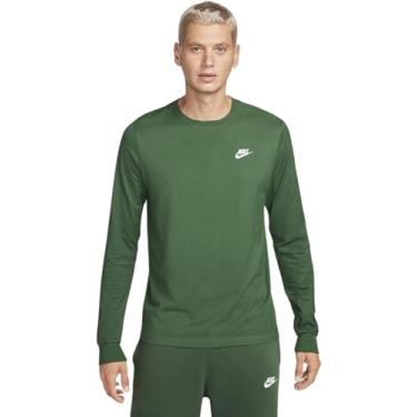 Imagem de Nike Camiseta masculina de manga comprida, Verde/branco, XXG