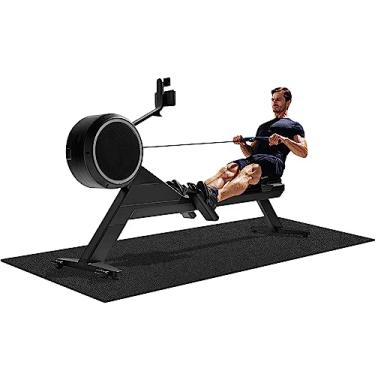 Imagem de Tapete de esteira, 244 x 91 cm, espessura de 6 mm, tapete para piso de madeira, compatível com tapete de caminhada, bicicleta giratória, aparelho elíptico, máquina de remo