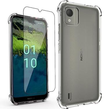 Imagem de Smileray Capa protetora transparente para Nokia C110, unissex, à prova de choque, flexível, TPU fino, transparente, transparente, para Nokia C110