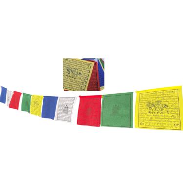 Imagem de Bandeiras de oração tibetana de algodão grande Cavalo de vento Verde Tara Buda de Compaixão Medicina Buda Buda Guru Rinpoche 10 bandeiras