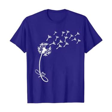 Imagem de Camiseta feminina bonita gola V girassol flores silvestres gráfico casual estampado camiseta manga curta feminina, Azul escuro, M
