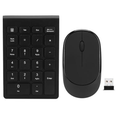 Imagem de Zixyqol Conjunto de teclado e mouse sem fio de 2,4 G, teclado digital ultrafino de 22 teclas sem interruptores e mouse de 1200 DPI com receptor compartilhado para escritório em casa