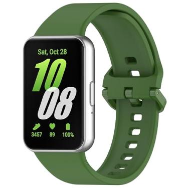 Imagem de Linkshare Pulseira de Relógio Compatível com Samsung Galaxy Fit 3, Verde, Silicone, Ajustável, Clássico, Unissex