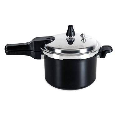 Imagem de Panela Pressão Preta Indução Antiaderente Brinox 5,4L Ceramic Life