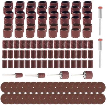 Imagem de Kit 140 tubos cintas discos de lixa haste 3mm micro retífica