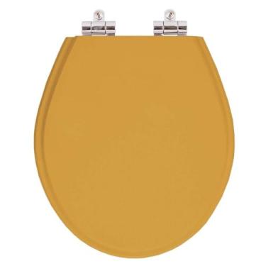 Imagem de Assento Sanitario Poliester com Amortecedor Ravena Bege Castor para bacia Deca