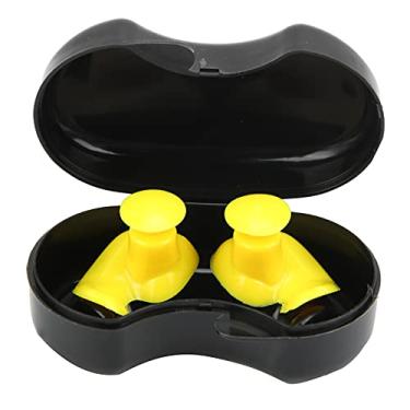 Imagem de Tampões de Ouvido de Silicone Em Espiral para Natação, Protetores de Ouvido para Adultos e Adultos, Protetor de Ouvido Preto para Acessório de Natação (Amarelo)