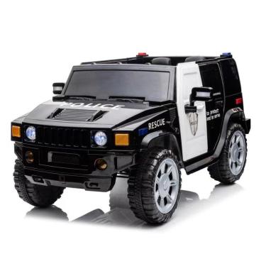 Imagem de  Mini Carrinho Elétrico Policia Com Controle Remoto Som Luz Bateria 12v