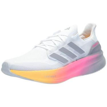 Imagem de adidas Ultraboost 5 Tênis masculino, Branco/cinza glória/rosa lúcido, 44