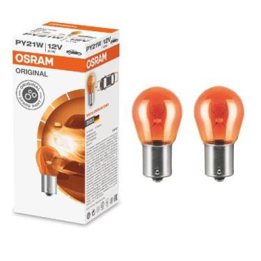 Imagem de Par Lampada Osram 12V Seta Pisca Dianteira Traseira BAU15s PY21W Origi