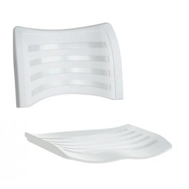 Imagem de Assento e encosto cadeira plástica - Masticmol, Branco