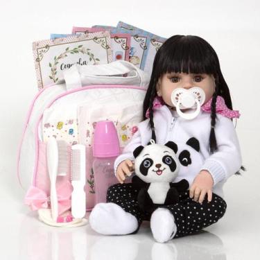 Imagem de Bebê Reborn Morena Pandinha 100% Silicone Realista Enxoval - Cegonha R