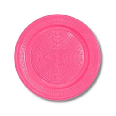 Imagem de Prato  descartavel (18 cm.) c/ 10 varias cores - TRIK TRIK, PINK
