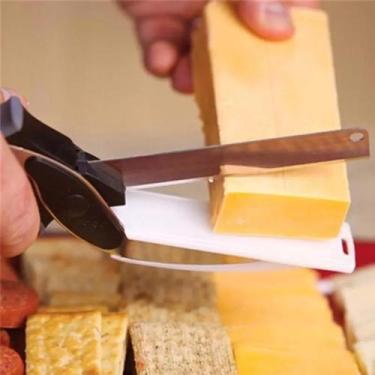 Imagem de Tesoura Faca Tábua de Corta Legumes Verduras Clever Cutter - QG DOS PR