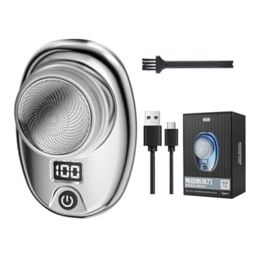 Imagem de Barbeador elétrico masculino, aparador de barba portátil, navalha de barbear recarregável com bateria, visor digital para uso diário em viagens em casa