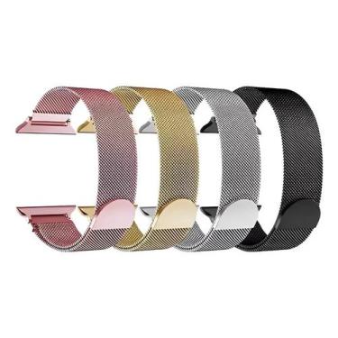 Imagem de Pulseira Milanesa Aço Compatível com Smartwath Apple Watch e tamanhos 