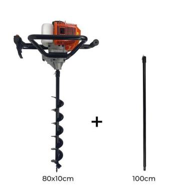 Imagem de Perfurador de Solo a Gasolina 2,5HP 52cc Profissional com Broca 80x10c