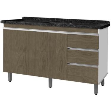 Imagem de Gabinete Para Pia de 1.50 Metro balcão 100% MDF com Puxador em Alumíni