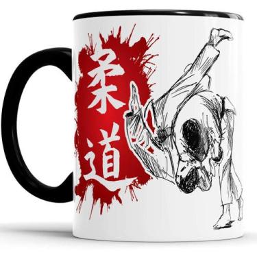 Imagem de Caneca judô kimono artes marciais com alça e interior preto - Elicomic