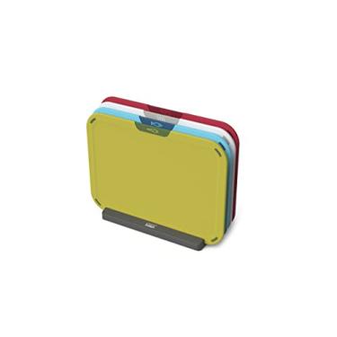 Imagem de Joseph Joseph Conjunto de tábuas de corte Duo Icon com 4 peças codificadas por cores com suporte de armazenamento, multicolorido