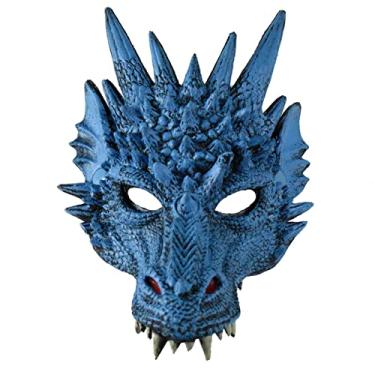 Imagem de NOVELTY GIANT WWW.NOVELTYGIANT.COM Dragon Mask Foam Rubber Cosplay Costume Accessory (Blue)