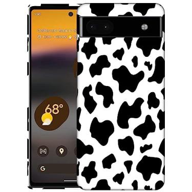 Imagem de SM Cases Capa para Google Pixel 6A - Capa de plástico rígido com estampa animal de pele de vaca com design impresso em 3D para Google Pixel 6A (não para Pixel 7A).