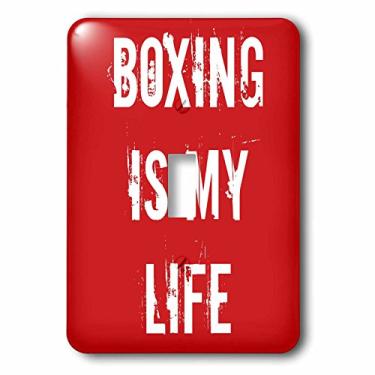 Imagem de 3dRose lsp_195363_1" Boxing is My Life vermelho branco interruptor único multicolorido,