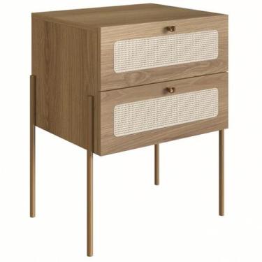 Imagem de Mesa de Cabeceira 2 Gavetas Palhinha 28933 Linha Oslo Hanover Artesano