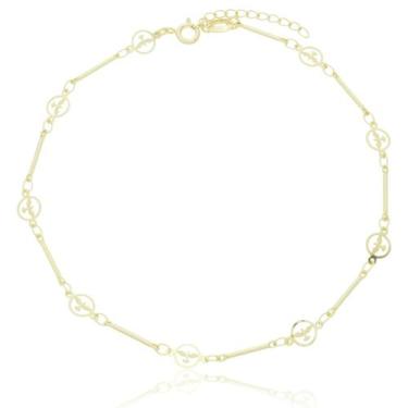 Imagem de Tornozeleira Feminina Banho Ouro 18k Desenho Pássaro Dourada - Enzara 