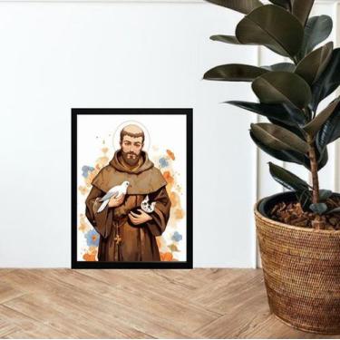 Imagem de Quadro São Francisco De Assis - Aquarela 24x18cm - com vidro - Quadros