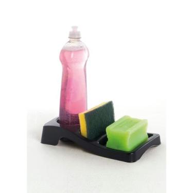 Imagem de Porta Detergente Esponja e Sabão Preto 3x1 Giplás - GIPLAS, Preto