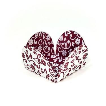 Imagem de Forminhas para Doces 4 Pétalas Arabesco Marsala  - 50 unidades - FunFe