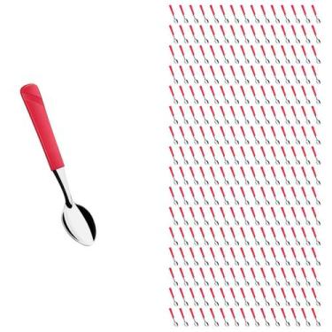 Imagem de Conjunto 240 Colher de Chá Linha Luna Vermelho Aço Inox - Taumer, Luna