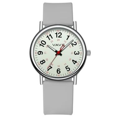 Imagem de VAVC Relógio analógico impermeável para enfermeiros, estudantes, profissionais médicos, mulheres e homens, com mostrador luminouse de fácil leitura, horário militar, segunda mão e 24 horas, pulseira