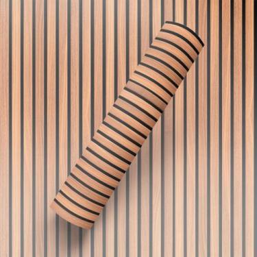 Imagem de Papel de Parede Adesivo Estilo Ripas De Madeira Natural Vinilico - BAZ