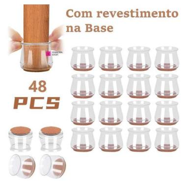 Imagem de Kit 48 Protetores Para Pés De Cadeiras 2cm A 3,2cm - caetano