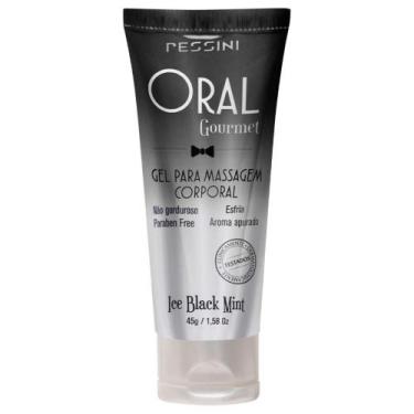 Imagem de Oral Gourmet Gel Beijável Térmico 35ml/45g Pessini, Ice Black