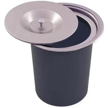 Imagem de Lixeira Pia Embutir 5 Litros Tampa Inox Escovado Kazalinda