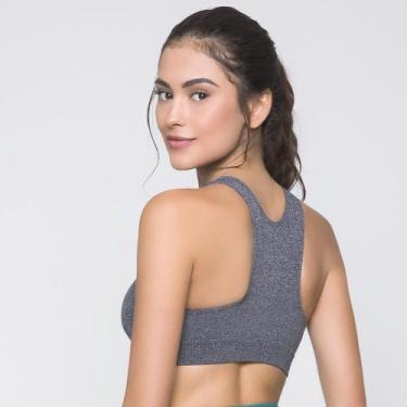 Imagem de Top Fitness Nadador sem Costura  Selene 20905.001, Preto mescla, EG