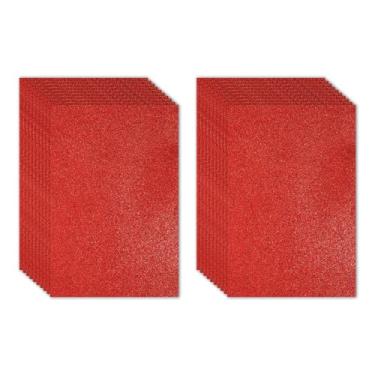 Imagem de PATIKIL Folha de espuma EVA brilhante vermelha com glitter, 28 x 20 cm, 2 mm de espessura, feltro de glitter EVA brilhante para projetos de artesanato, 20 peças
