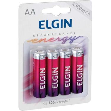 Imagem de Pilha recarregavel pequena aa 2500mah 1.2v. c/04 elgin