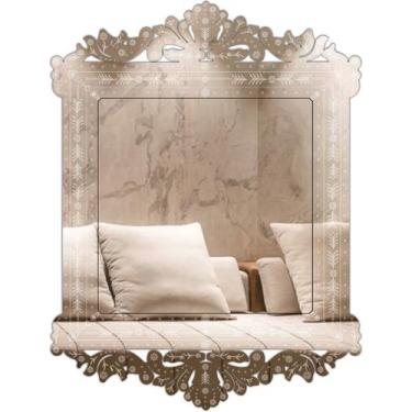 Imagem de Espelho Veneziano Decorativo Sala  80x90 - 38132 - CREATUS, prata