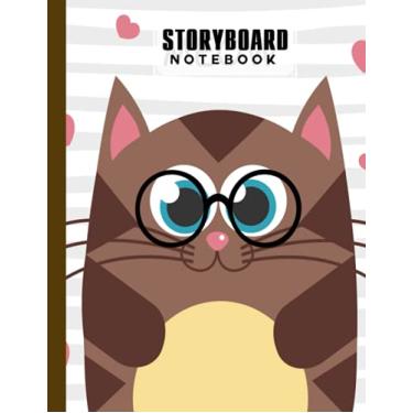 Imagem de Storyboard Notebook: Cinema Notebooks for Cinema Artists With Cute Cat Cover/Notebook Sketchbook Template Panel Pages for Storytelling | Size 8.5" x 11" by Adalbert Schiller