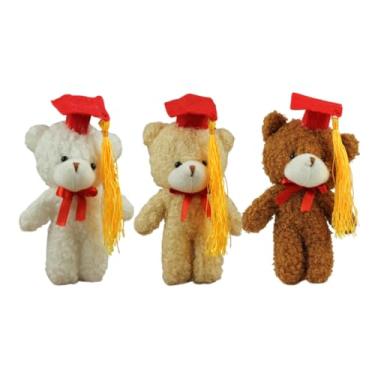 Imagem de OHPHCALL Chapéu De Doutor Urso De Pelúcia Chaveiros Minúsculos Para Mochila Bolsa Decoração 3 Peças Conjunto De