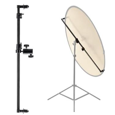 Imagem de YUOCU Braço refletor extensível, suporte refletor giratório de 71 a 120 cm para foto telescópica de 71 cm a 120 cm, suporte de refletor giratório de 360° para fotografia ao ar livre