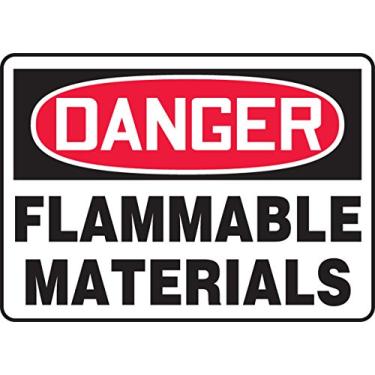 Imagem de Accuform Placa de segurança "Danger Flammable Material", Aluma-Lite™, 25,4 x 35,5 cm (MCHG052XL)