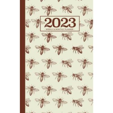 Imagem de 2023 Planner Small | Classic Bumble Bees on Cream: 2023 Weekly & Monthly Planner/January to December Appointment Book (US Federal Holidays, Moon Phases, Goals, Notes)