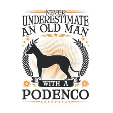 Imagem de Podenco Notizbuch: Podenco Alter Mann Windhund Ibizan Hound / 6x9 Zoll / 120 gepunktete Seiten